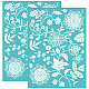 OLYCRAFT 2pcs Plants Pattern Silk Screen Printing Stencils Floral Self-Adhesive Reusable Mesh Transfers Stencils Washable Silk Screen Stencils for Printing on Wood DIY T-shirts 19.5x14cm DIY-WH0337-035-1