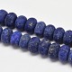 Natural Frosted Lapis Lazuli Rondelle Bead Strands G-O031-8x5mm-02-2