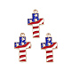 American Flag Style Alloy Enamel Pendants ENAM-K067-30-2