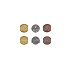 Dicosmetic 6pcs 3 monete di sfida della lega di stile tibetano di colori FIND-DC0003-12-6