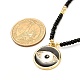 Evil Eye Brass Micro Pave Cubic Zirconia Pendant Necklace for Girl Women NJEW-JN03692-8