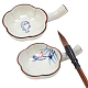 PH PandaHall Plant Ink Dish Porcelain Ink Plate with Handle Chinese Calligraphy Painting Brush Rest Holder Flower Shape Multifunctional Ink Dish for Calligraphy Sumi-e Painting Japanese Prints DIY-PH0010-99A-1