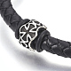 Women's Braided Leather Cord Bracelets BJEW-JB03916-01-2