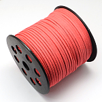 Faux Suede Cord, Faux Suede Lace, Light Coral, 2.7x1.4mm, about 98.42 yards(90m)/roll