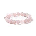 Natürliche Rose Quarz Perle Stretch Armbänder, Runde, gefärbt, 2 Zoll ~ 2-1/8 Zoll (5.2~5.5 cm), Perle: 10 mm