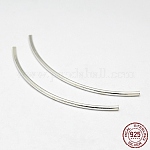 Tube 925 Sterling Silver Beads, Silver, 20x1.5mm, Hole: 1mm