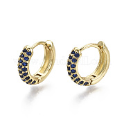 Серьги-кольца из латуни с микро-паве из фианита EJEW-R144-004B-NF