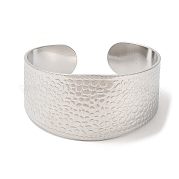 304 bracelets manchette larges texturés en acier inoxydable pour femme BJEW-L682-014P