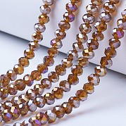 Стеклянные бусины с гальваническим покрытием  EGLA-A034-T10mm-B08