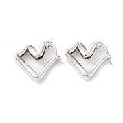 Серьги-кольца из латуни с сердечком для женщин KK-Z038-21P