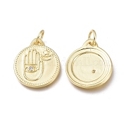 Латунные микропаве прозрачные подвески с фианитом ZIRC-Q023-02G