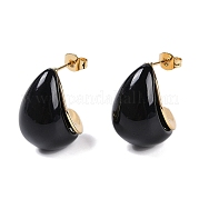 Серьги-гвоздики из смолы в виде капель EJEW-Z060-03G-02