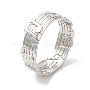 304 Stainless Steel Cuff Wide Band Finger Rings RJEW-L107-015P