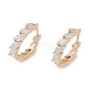 Серьги-кольца в виде стеклянных листьев EJEW-L292-008G