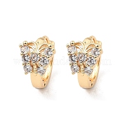Серьги-кольца из латуни с микропаве из кубического циркония EJEW-D078-45KCG