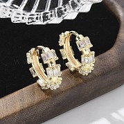 Серьги-кольца из латуни и стекла EJEW-Q014-23G