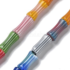 I lampioni millefiori fatti a mano fungono da filo, bastone di bambù, colore misto, 11~12x5~6mm, Foro: 0.6 mm, circa 33pcs/filo, 15.35 pollice (39 cm)
