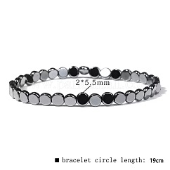 Bracelet en agate noire style vintage, bijou unisexe avec cordon élastique