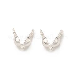 Tapanudos de grano de bronce, tapas de calotte, cubierta de nudo de concha, Sin cadmio y níque y plomo, plata, 6x3mm, agujero: 1.2 mm