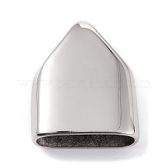 Emembouts de cordon en acier inoxydable 304 résistants au ternissement, polissage manuel, embouts, couleur inoxydable, 23x22.5mm, Trou: 5.5x4.5mm, diamètre intérieur: 20x10 mm