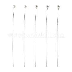 Messing Kugelkopfbolzen, bleifrei und Nickel frei, silberfarben plattiert, Größe: ca. 0.6 mm dick, 40 mm lang, ca. 180 Stk. / 20 g