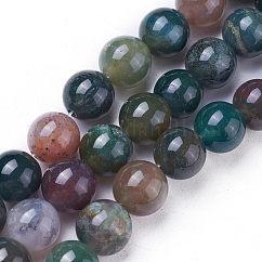 Chapelets de perles rondes en agate indienne naturelle, 6mm, Trou: 1mm, Environ 59~61 pcs/chapelet, 14.5 pouce