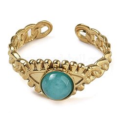 Natürliche amazonite fingerringe&nbsp;RJEW-U027-01G-04