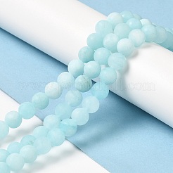 Gefärbt natürlichen weißen Jade Perlen Stränge&nbsp;G-M402-B01-05