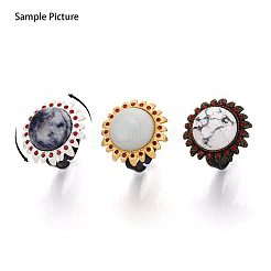 Base de bague à monture en alliage de fer et strass&nbsp;MAK-T012-09G