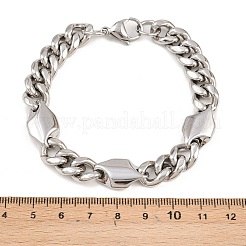 304 Edelstahl-Armbänder mit kubanischen Gliederketten&nbsp;BJEW-G766-02P