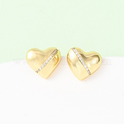 Boucles d'oreilles en forme de cœur en laiton&nbsp;EJEW-D346-03G