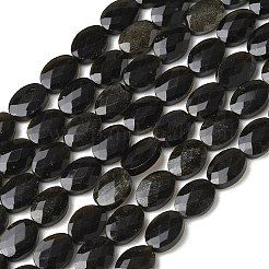 Naturale lucentezza dorata perle di ossidiana fili&nbsp;G-H349-A01-28