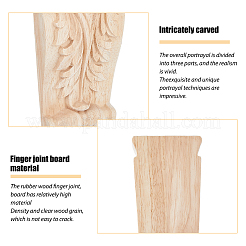 Applique onlay intagliato in legno di gomma&nbsp;LS-AJEW-WH0248-463