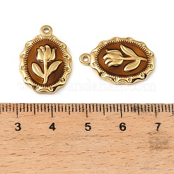 304 Edelstahl-Emaille-Anhänger&nbsp;STAS-I371-08G-01