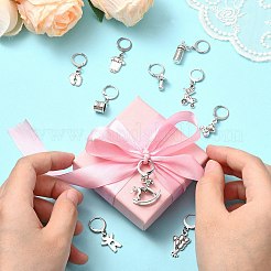 20 Stück 10 Stile gemischte Formen Legierung Anhänger Verriegelungsstichmarker&nbsp;HJEW-CJ00040