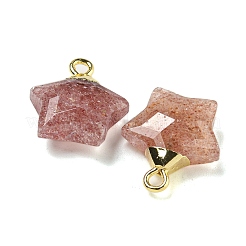 Natürliche Erdbeer-Quarz-Anhänger&nbsp;G-P540-01G-08