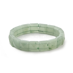 Bracelets extensibles en perles carrées d'aventurine verte naturelle pour femmes et hommes&nbsp;BJEW-C097-06O