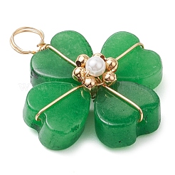 Gefärbte natürliche malaysische Jade-Klee-Anhänger&nbsp;PALLOY-JF03180-05