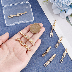 8 Stück 4 Stile Messing Micro Pave klare Zirkonia Faltverschlüsse&nbsp;KK-UN0005-23