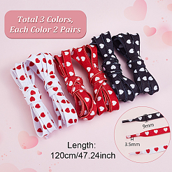 6 Paar 3-farbige Polyester-Schnürsenkel&nbsp;DIY-GA0008-77