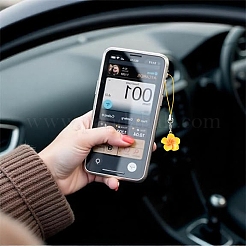 12 Stück Handy-Anhänger aus Kunstharz mit Blumenmotiv in 6 Farben&nbsp;HJEW-YW00319