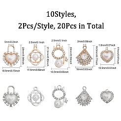 20 pièces 10 pendentifs en alliage de style strass&nbsp;ALRI-CA0001-13