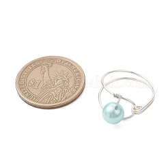 Fingerringe aus Muschelperle und Kupferdraht&nbsp;RJEW-JR00980