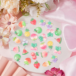 30 pendentif en résine translucide sur le thème des fruits&nbsp;RESI-SC0036-47