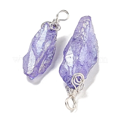 Colgantes grandes de cristal de cuarzo natural en bruto galvanizado&nbsp;G-A229-02P-06
