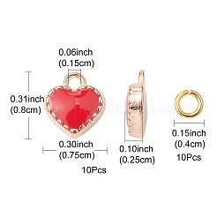 Charms del esmalte de la aleación del corazón&nbsp;ENAM-YW0002-85A