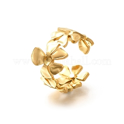 Bague manchette ouverte en acier inoxydable 201 pour femme&nbsp;RJEW-A053-02D-G