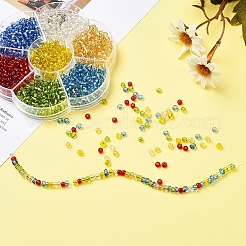 7 Farben Glas runde Saatperlen&nbsp;SEED-YW0001-24C-01