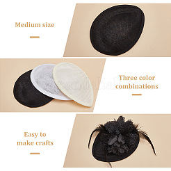 3 Stück 3 Farben Leinen Mini Hut Fascinator Basis&nbsp;AJEW-FG0004-04