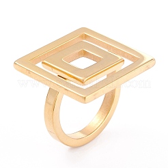 Ionenplattierung (IP) Unisex 304 Edelstahl Fingerringe&nbsp;RJEW-Z008-09B-G